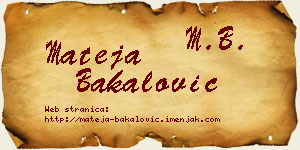 Mateja Bakalović vizit kartica